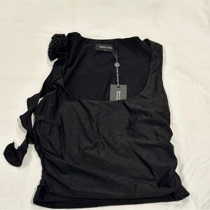 White Fox - Black Rosette Tank